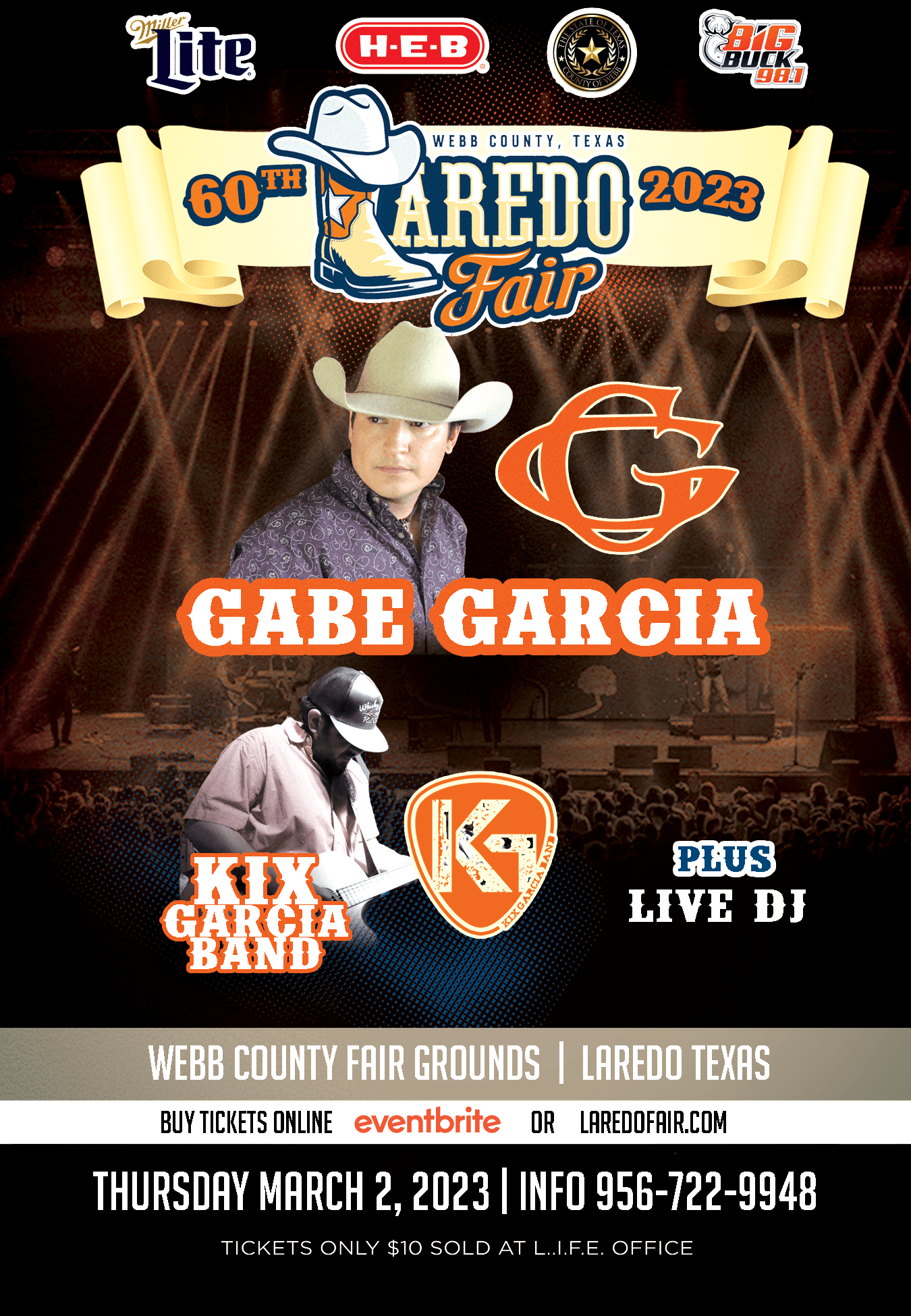 In Concert - Gabe Garcia, Kix Garcia Band, Plus Live DJ @ Webb County Fair Grounds